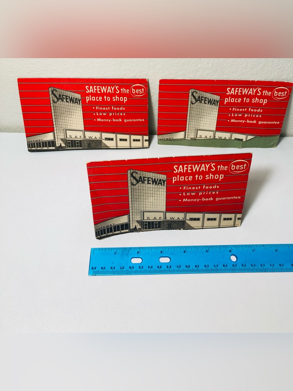3X Safeway‎ Vintage Advertising Needle Card Set - Various Amounts of Needles